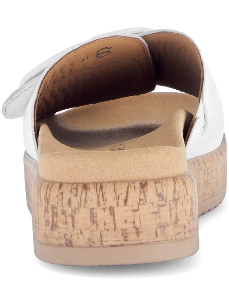 Mules  en cuir lisse Blanc - Kiabi