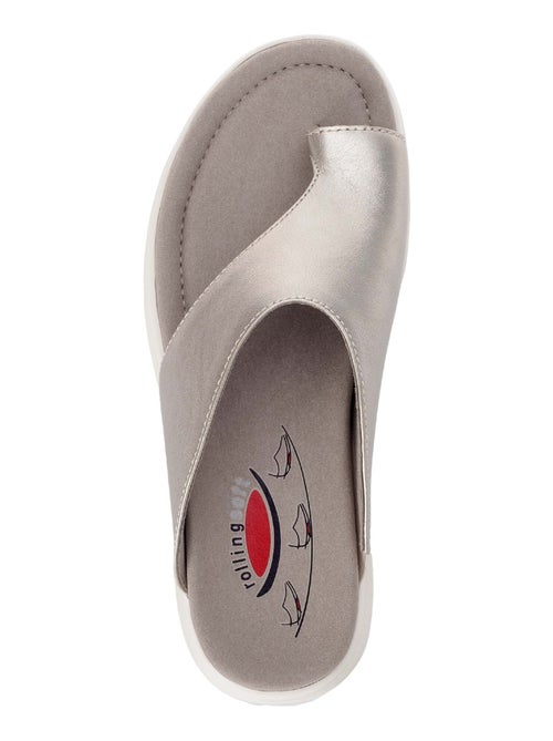 Mules  en cuir lisse - Kiabi
