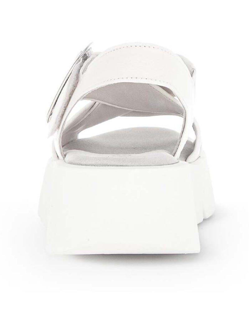 Mules  en cuir lisse Ecru - Kiabi