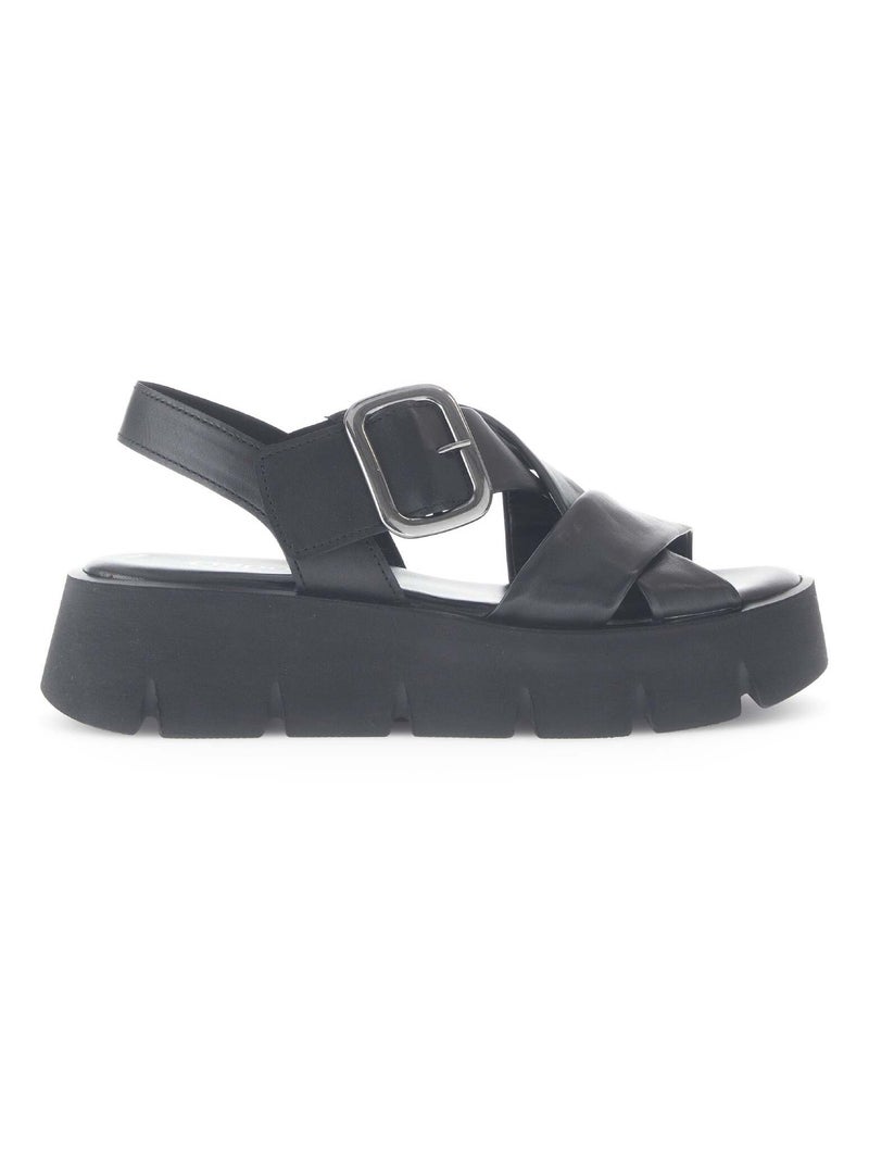 Mules  en cuir lisse Noir Noir - Kiabi
