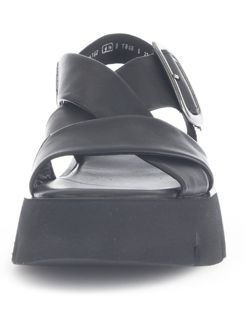 Mules  en cuir lisse Noir Noir - Kiabi