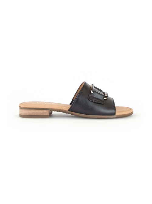 Mules  en cuir lisse - Kiabi