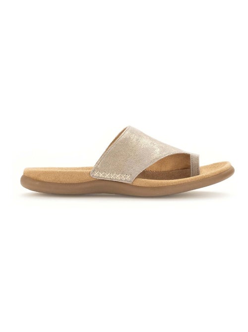 Mules  en cuir métallisé - Kiabi