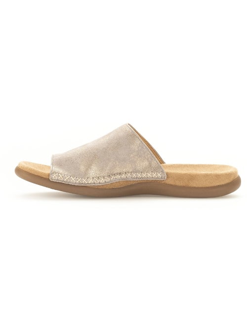 Mules  en cuir métallisé - Kiabi