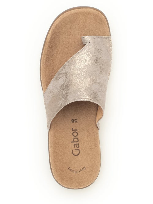 Mules  en cuir métallisé - Kiabi