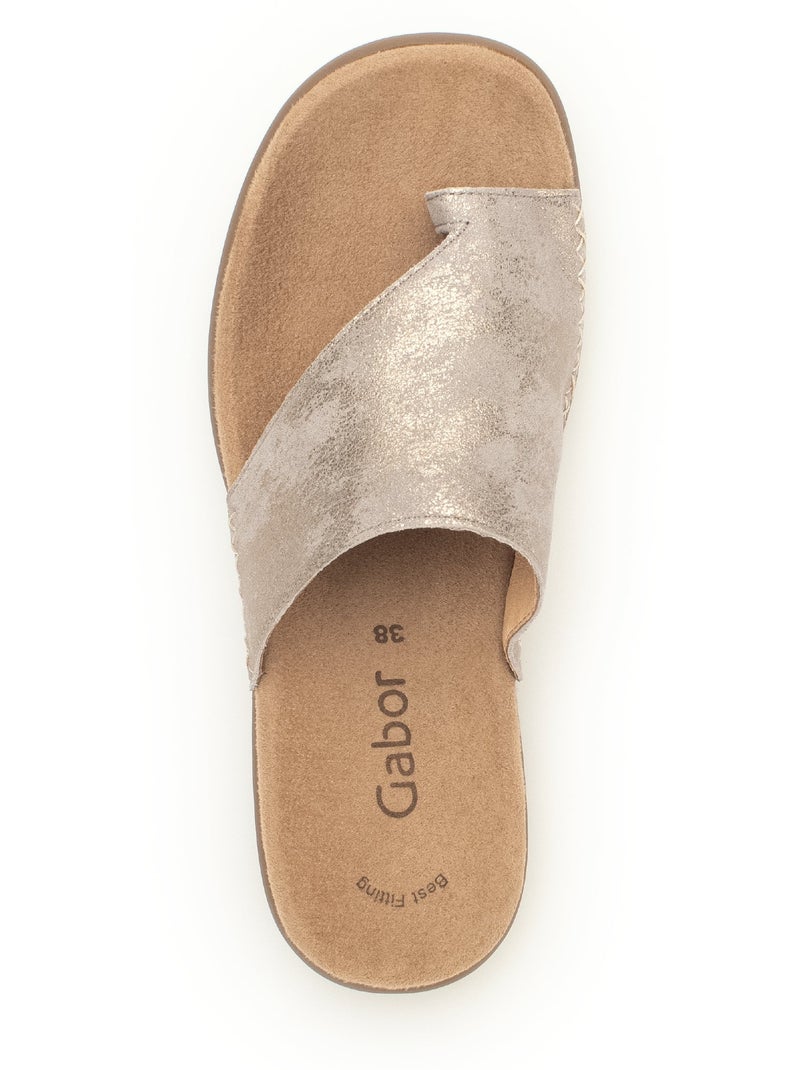 Mules  en cuir métallisé Doré/or - Kiabi