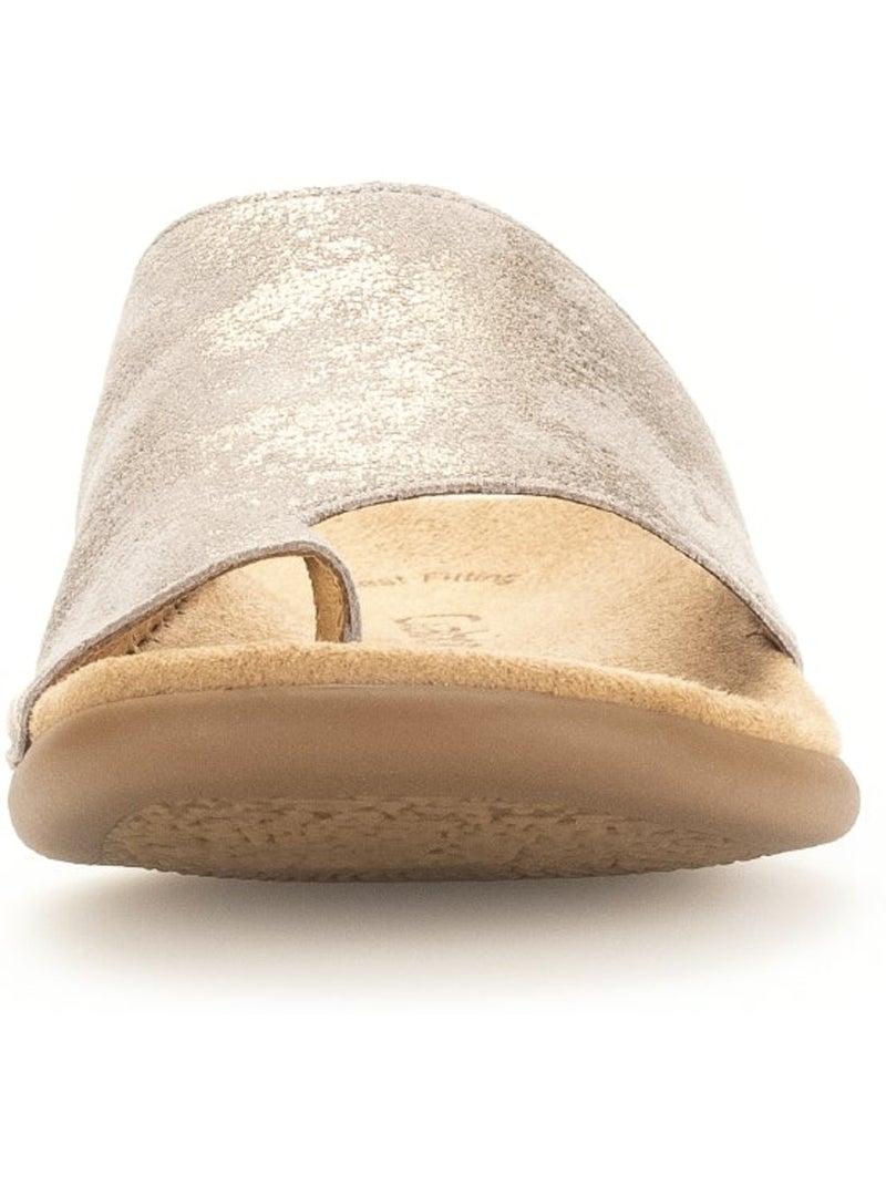 Mules  en cuir métallisé Doré/or - Kiabi