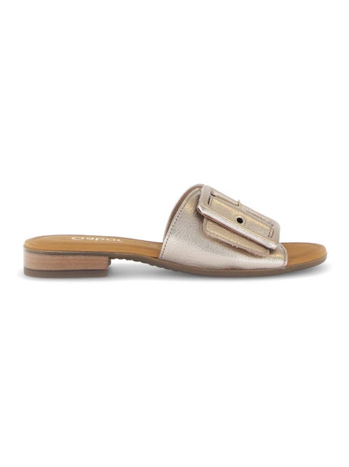 Mules  en cuir métallisé - Kiabi
