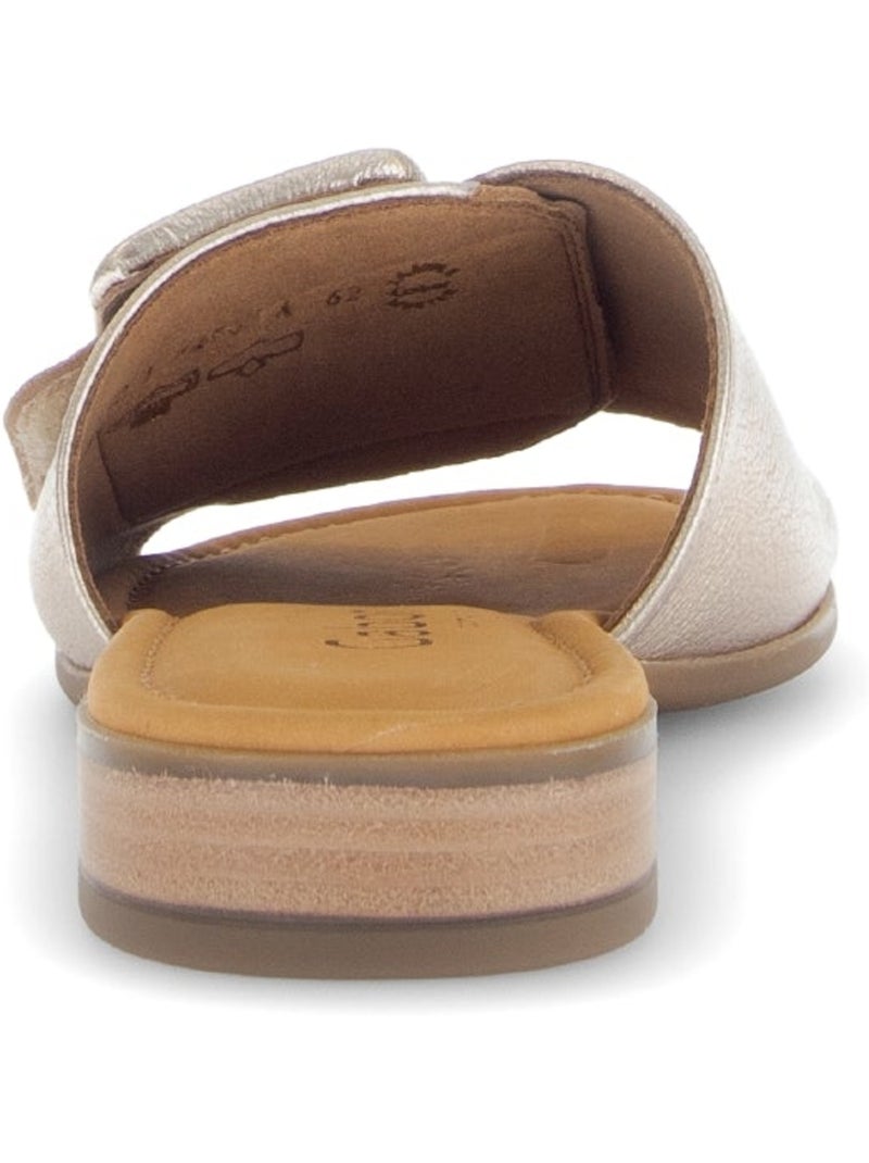 Mules  en cuir métallisé Doré/or - Kiabi