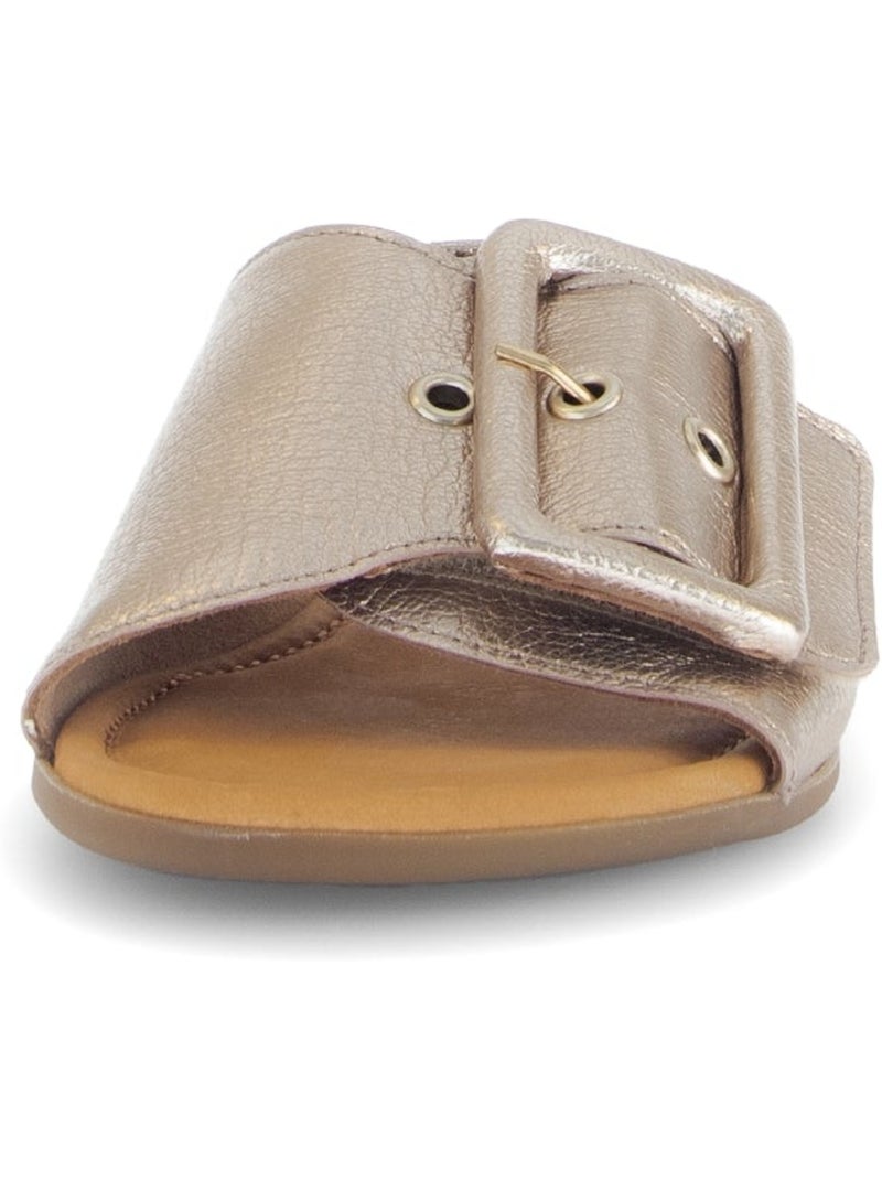 Mules  en cuir métallisé Doré/or - Kiabi