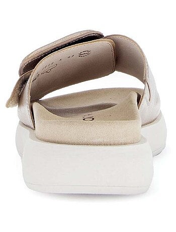 Mules en cuir métallisé