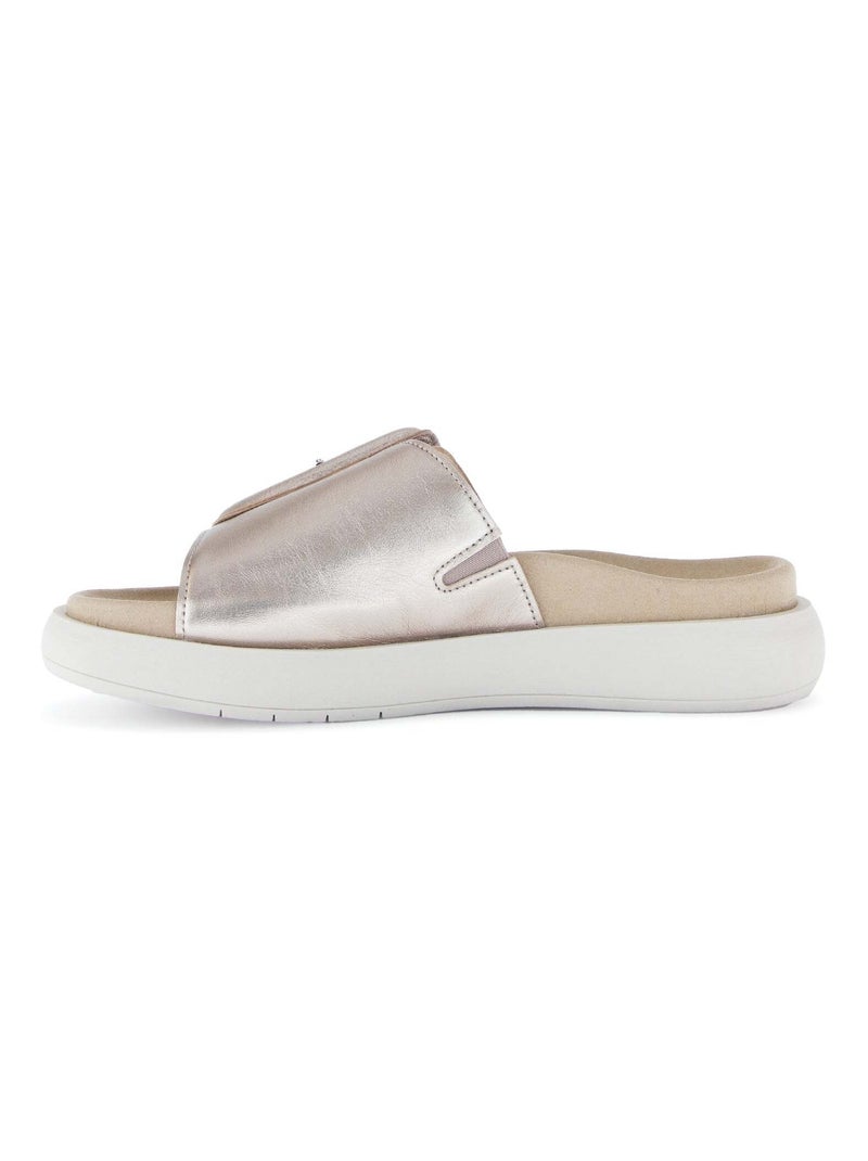 Mules  en cuir métallisé Doré/or - Kiabi
