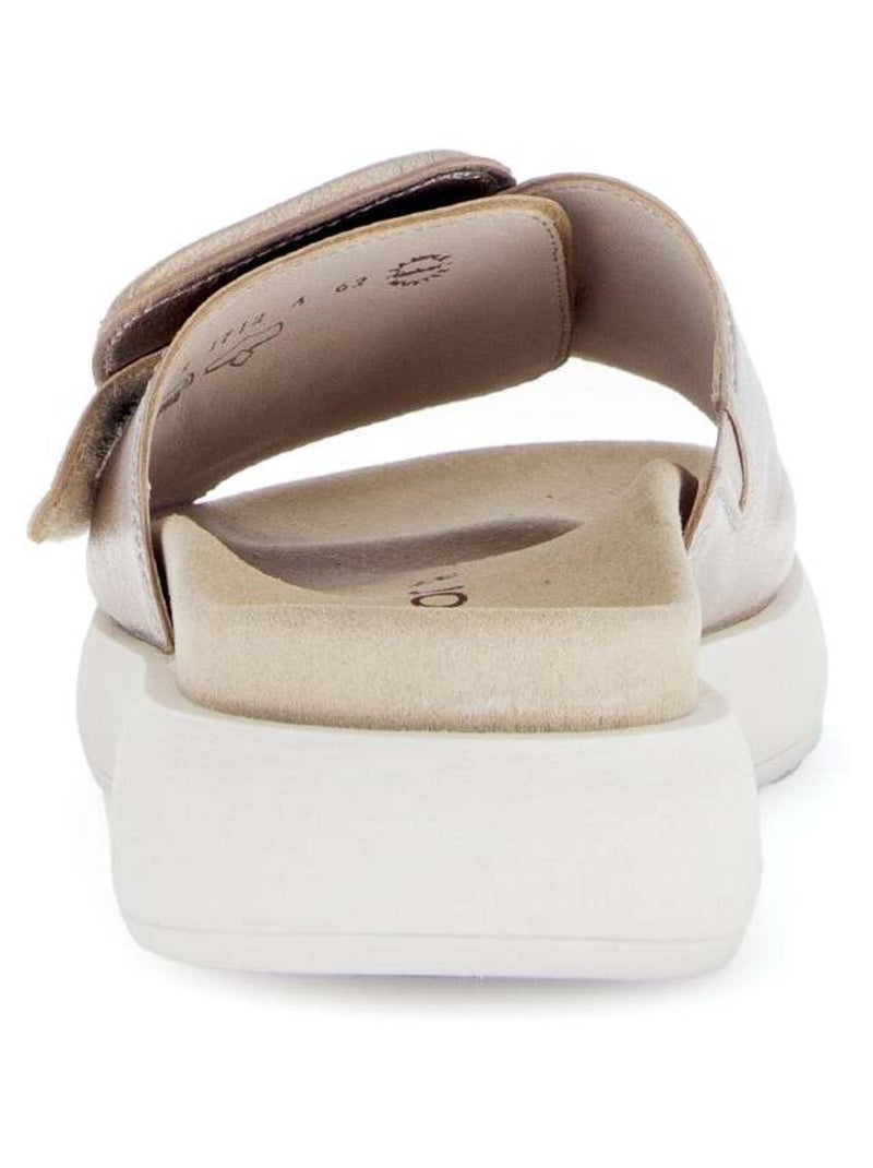 Mules  en cuir métallisé Doré/or - Kiabi