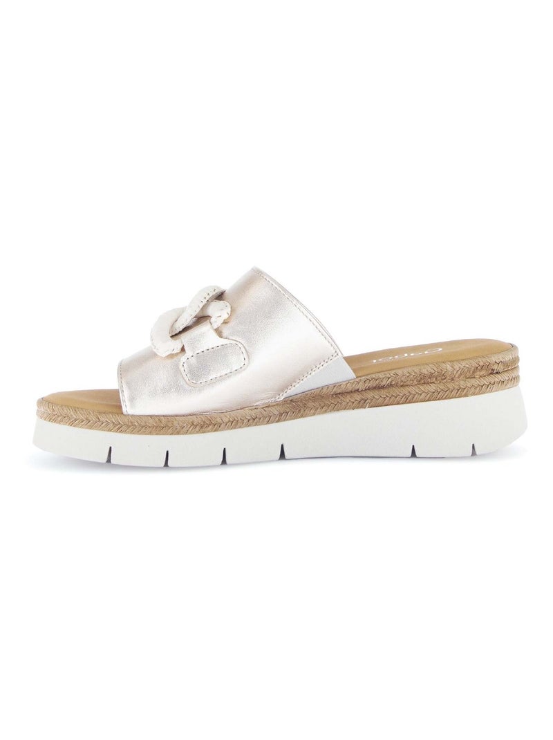 Mules  en cuir métallisé Doré/or - Kiabi