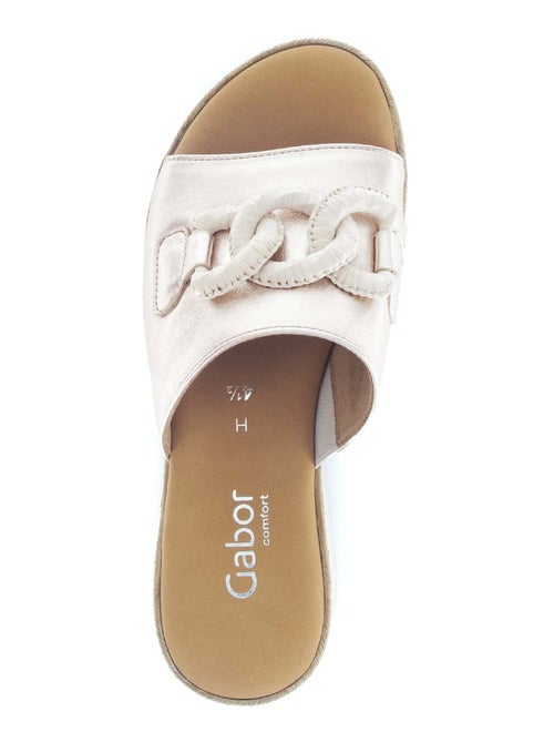 Mules  en cuir métallisé - Kiabi