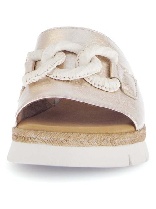 Mules  en cuir métallisé - Kiabi