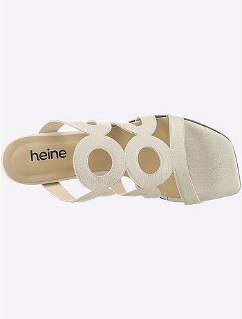 Mules en cuir nappa avec motif découpé et talon confortable - Taille standard - Helline