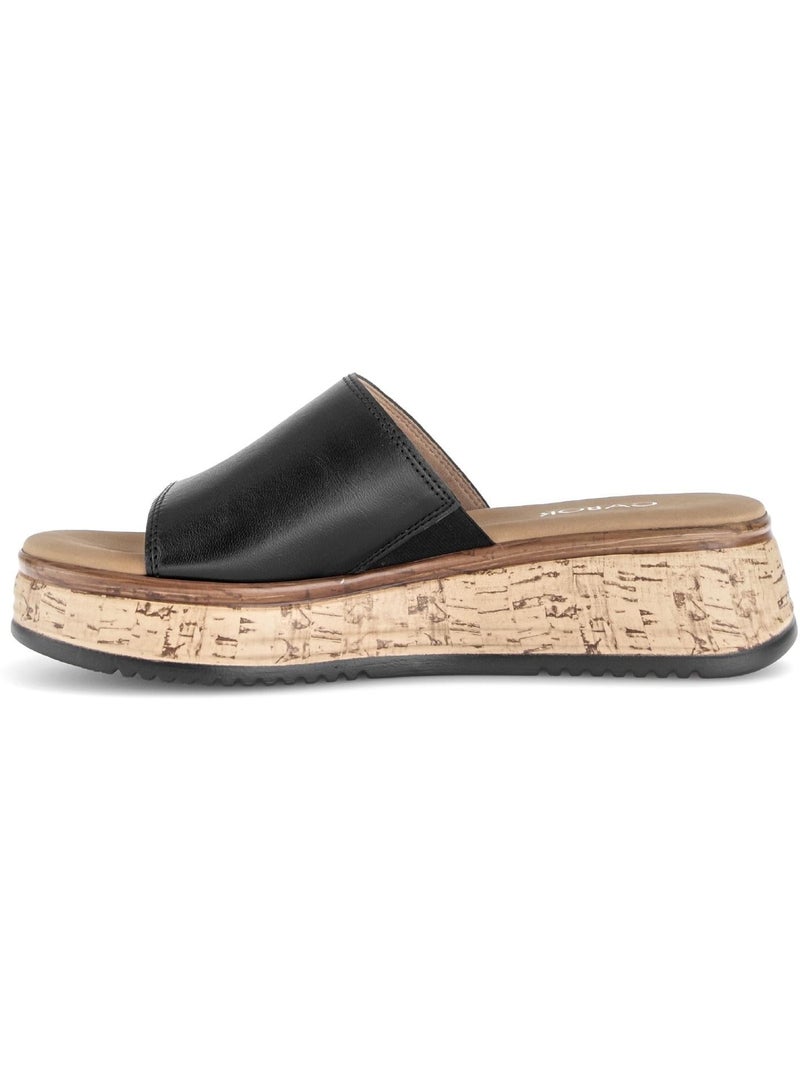Mules  en cuir Noir Noir - Kiabi