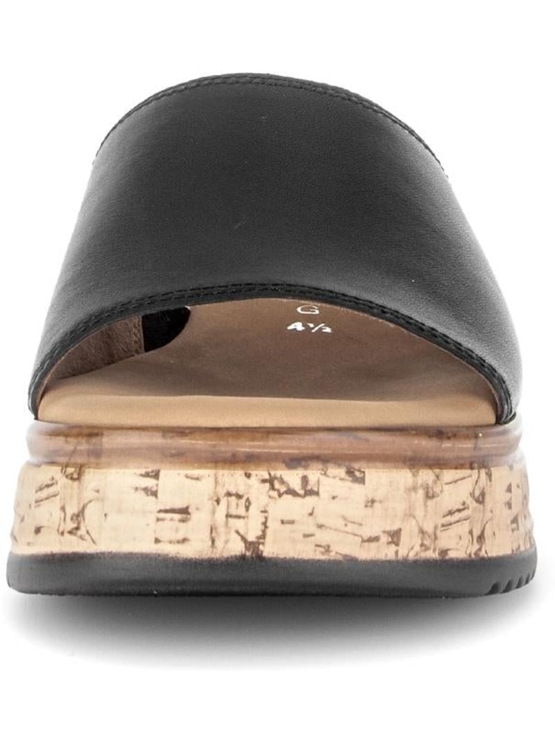 Mules  en cuir Noir Noir - Kiabi