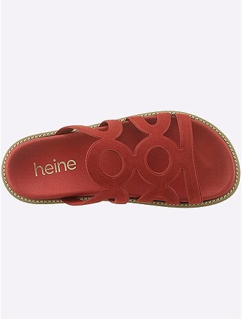 Mules en cuir velours avec motif ajouré et semelle EVA - Taille standard - Helline