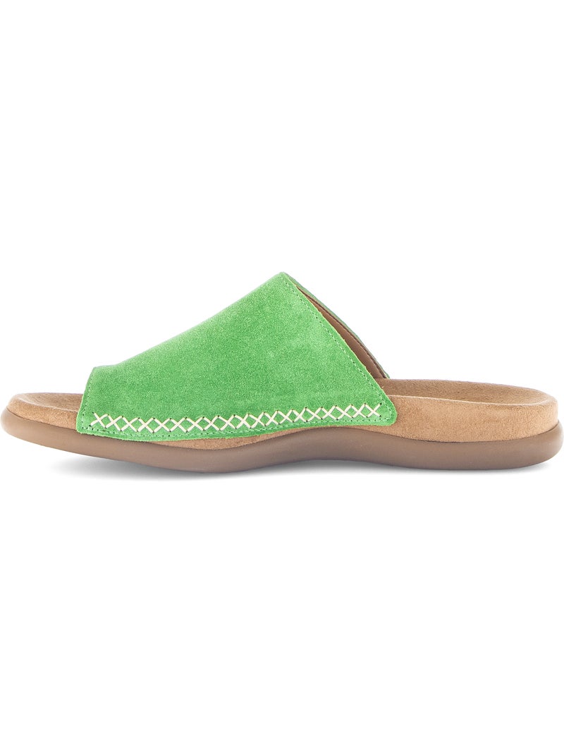 Mules  en cuir Vert - Kiabi