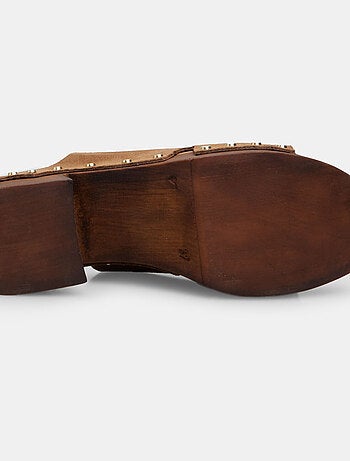 Mules en daim avec talon de 6 cm et plateau BATA