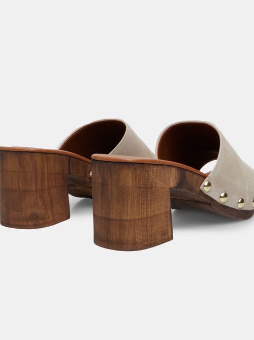 Mules en daim avec talon de 7 cm et plateau BATA - Kiabi