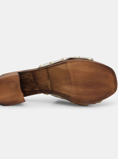 Mules en daim avec talon de 7 cm et plateau BATA - Kiabi