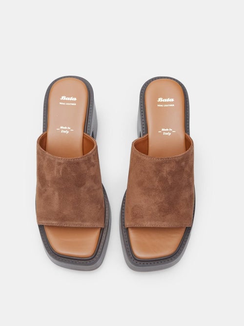 Mules  en daim BATA - Kiabi