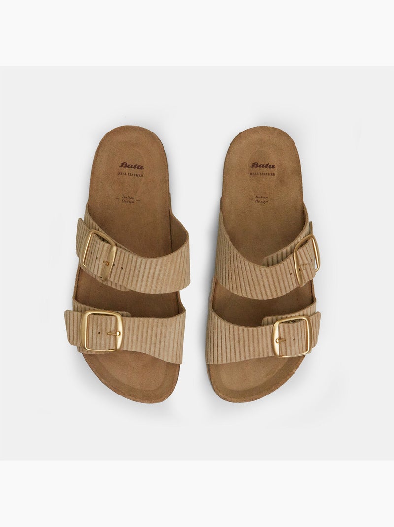 Mules en daim Beige - Kiabi