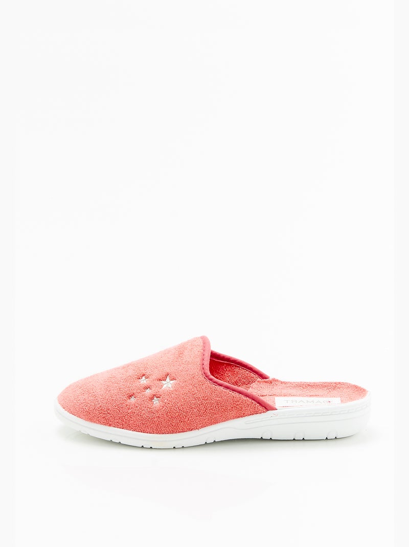 Mules en éponge  - Damart Corail - Kiabi