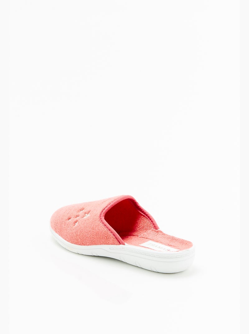 Mules en éponge  - Damart Corail - Kiabi