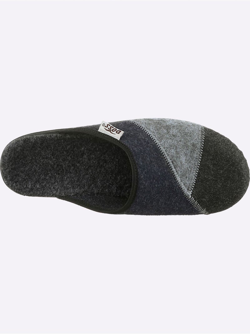 Mules en feutre à design patchwork avec semelle rembourrée - taille standard - witt Gris Bleu - Kiabi