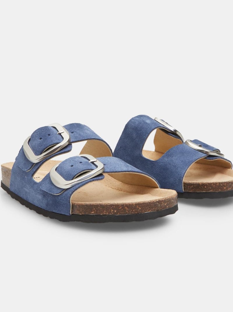 Mules en nubuck BATA Bleu - Kiabi