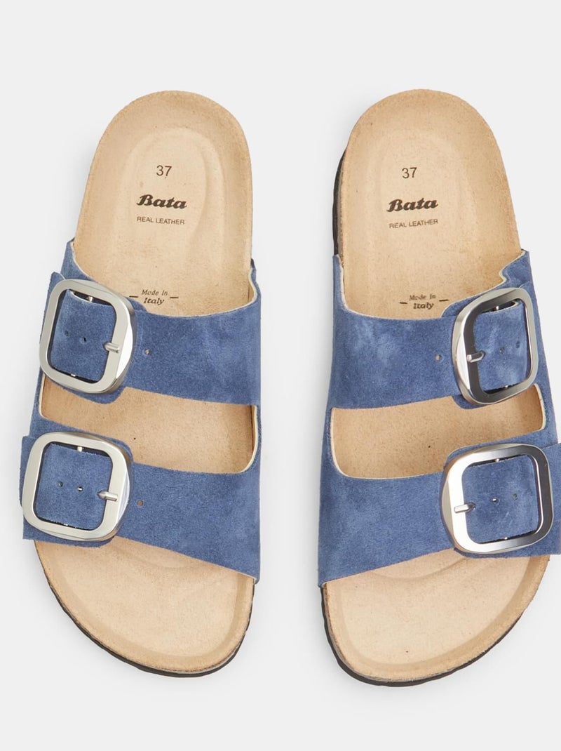 Mules en nubuck BATA Bleu - Kiabi