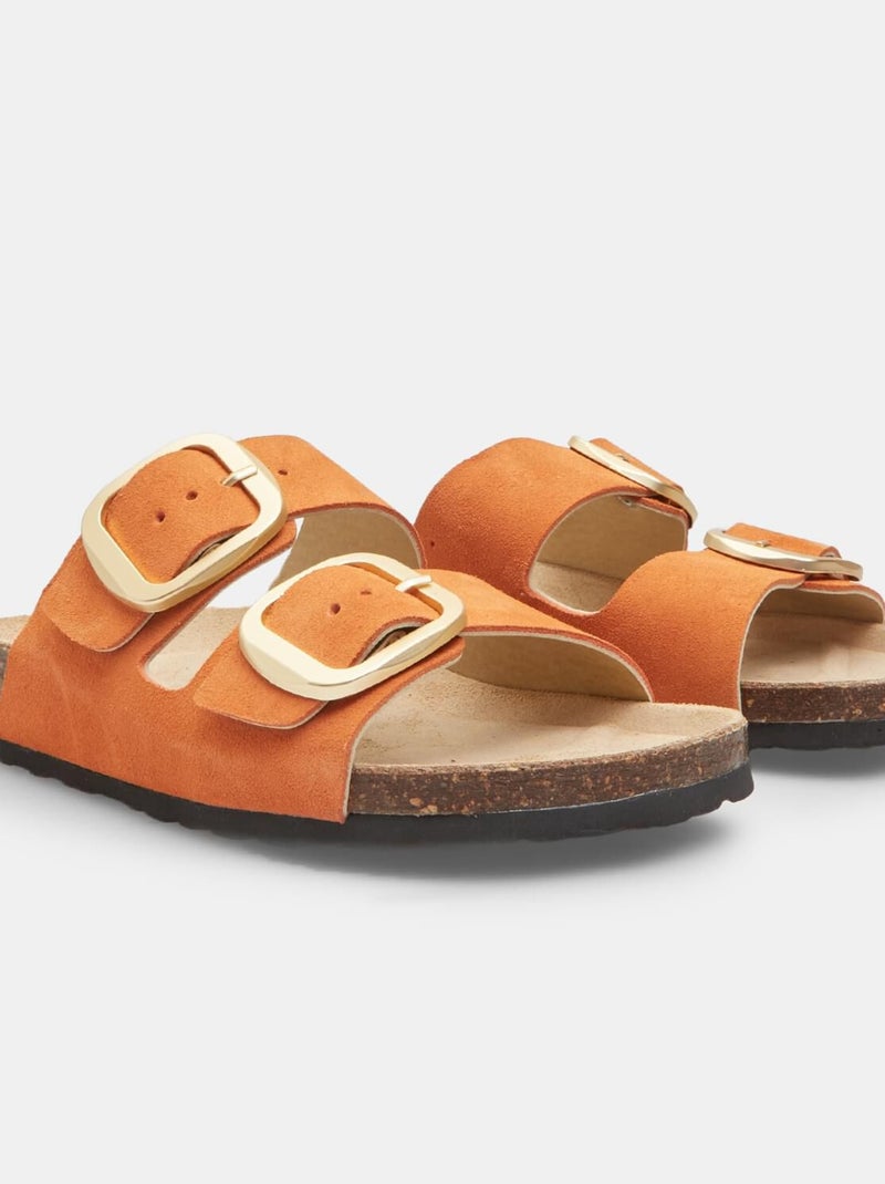 Mules en nubuck BATA Orange - Kiabi