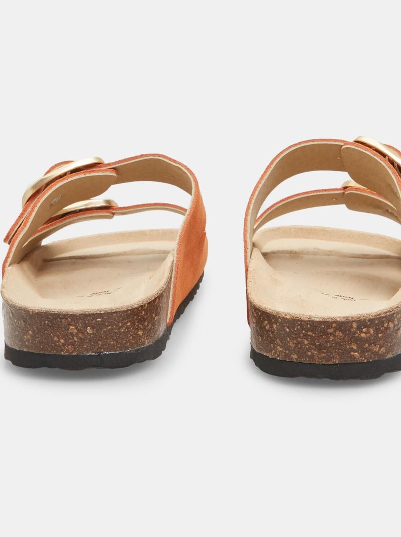 Mules en nubuck BATA Orange - Kiabi