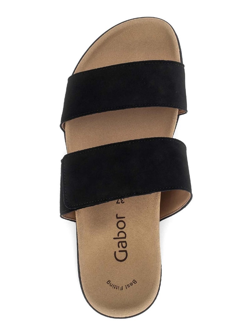 Mules  en nubuck Noir Noir - Kiabi