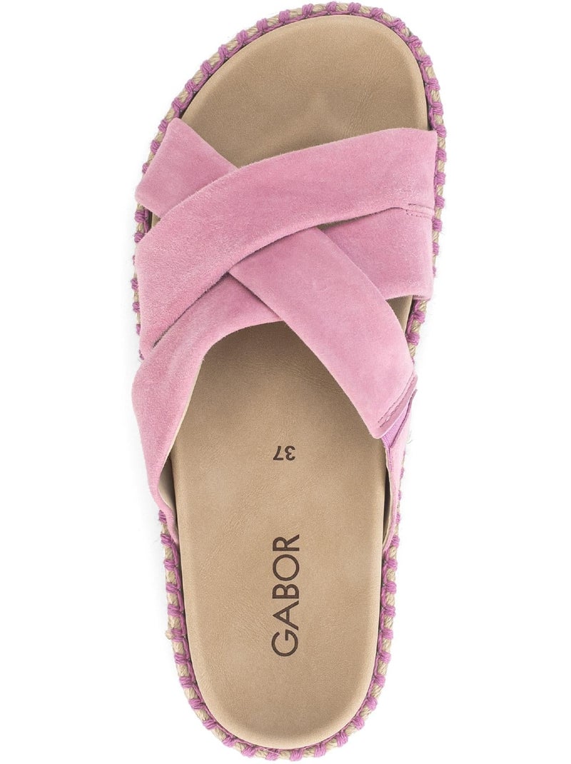 Mules  en nubuck Rose - Kiabi