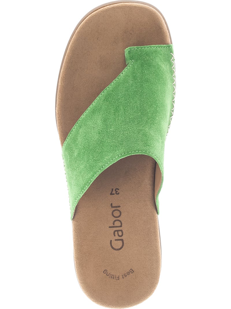 Mules  en nubuck Vert - Kiabi