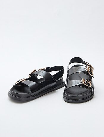 Mules en simili avec 3 brides réglables