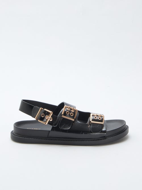 Mules en simili avec 3 brides réglables - Kiabi
