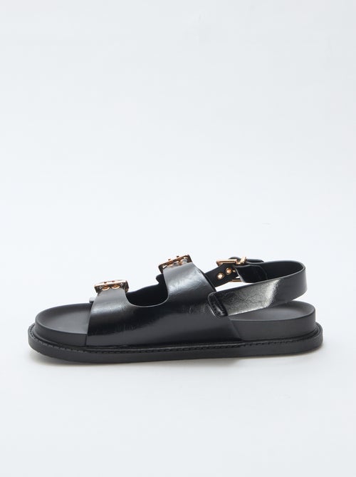 Mules en simili avec 3 brides réglables - Kiabi