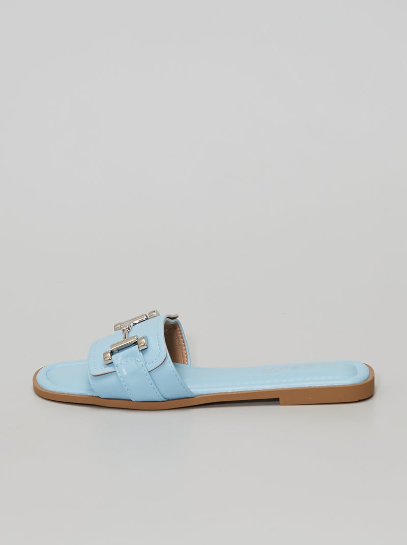 Mules en simili bleu - Kiabi