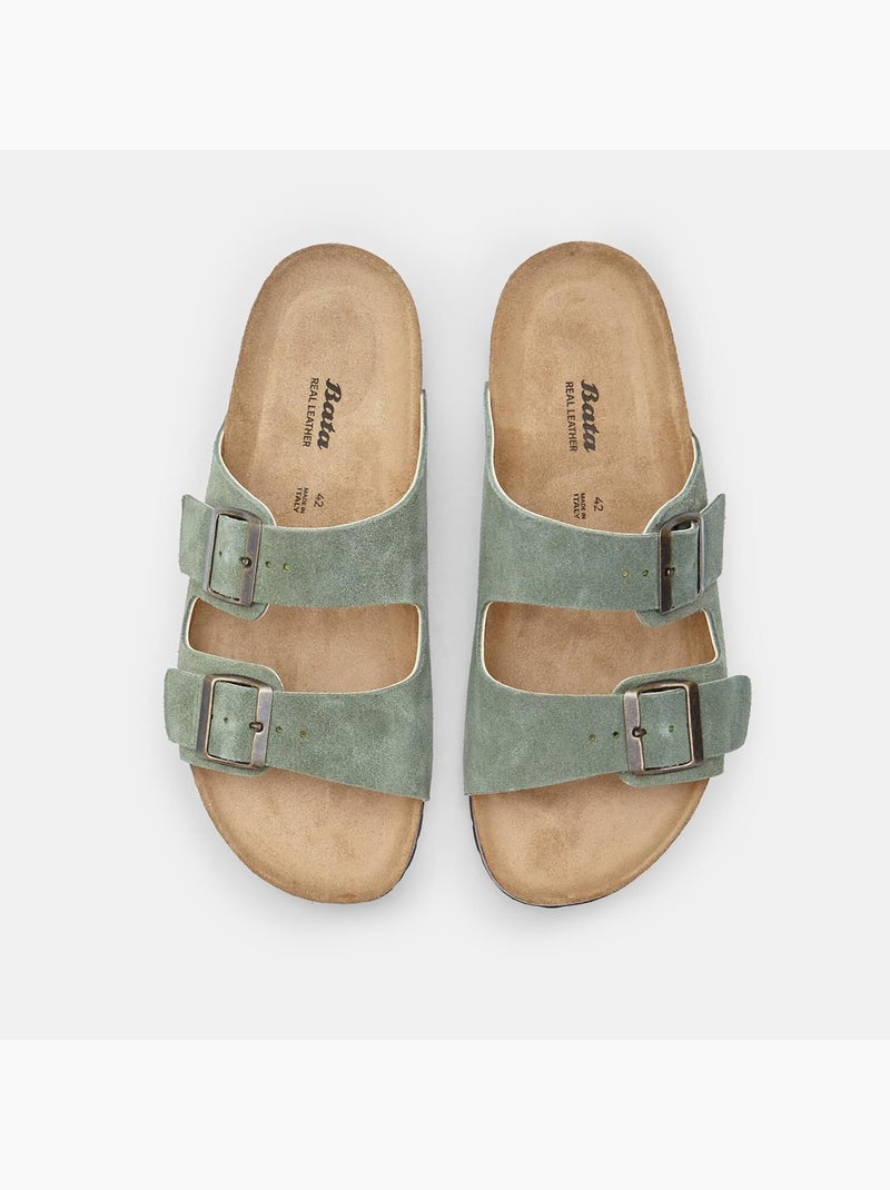 Mules en Suède BATA Vert - Kiabi