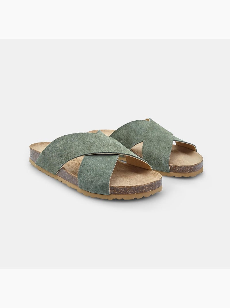 Mules en Suède pour Homme BATA Vert - Kiabi