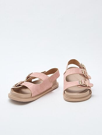 Mules en suédine avec brides ajustables à l'arrière