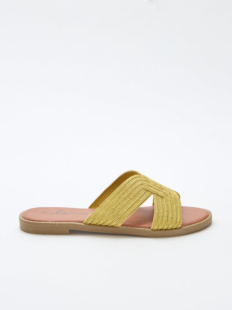 Mules en textile Jaune - Kiabi