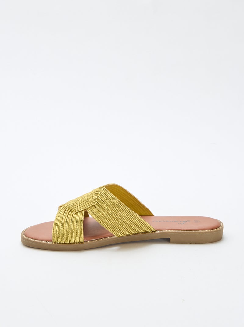 Mules en textile Jaune - Kiabi