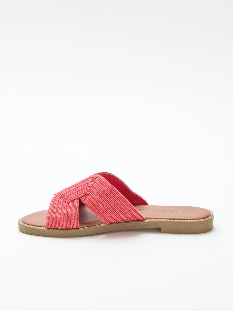 Mules en textile Rouge - Kiabi